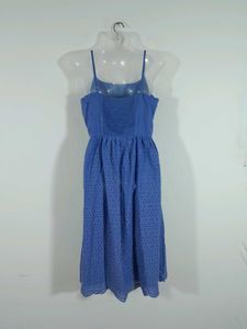 Blue Overcoat Style Dress For Women's