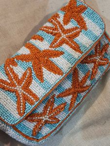 Beaded Starfish Clutch Bag