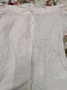Pink Puff Sleeve Polka Dot Top