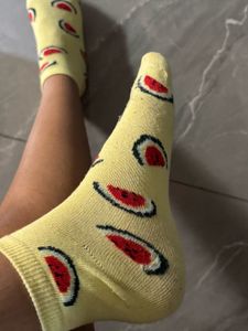 Yellow Watermelon / Strawberry Socks
