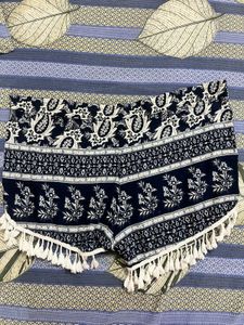 Boho Print Shorts with Tassel Trim