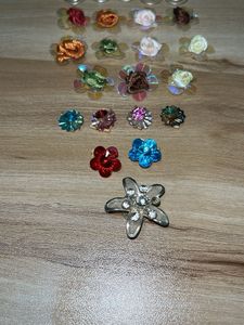 Sparkling Flower Hair Pins Set
