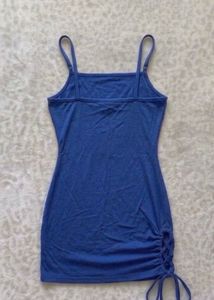 Royal Blue Ruched Spaghetti Strap Dress