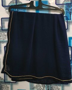 Dupatta silk Navy blue Dark with golden work