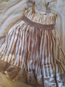 Brown And White Cute Dress