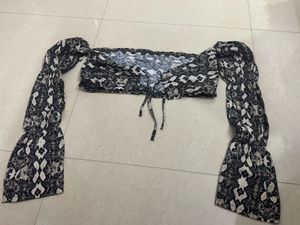 Snake Print Crop Top