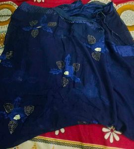 Elegant Blue  Complete Saree With Blouse