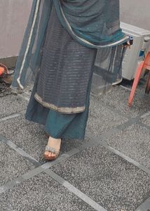 Grey Embellished Kurta Set