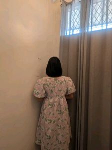 Floral Puff Sleeve Midi Dress