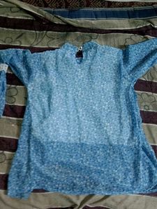 Light Blue Floral Print Top