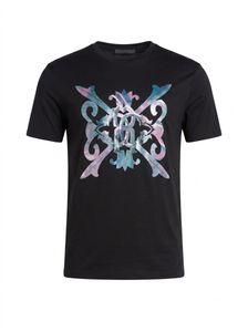 AUTHENTIC ROBERTO CAVALLI BLACK BAROQUE PRINT Tees