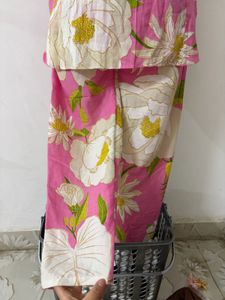 Pink Floral Kurta Set💕