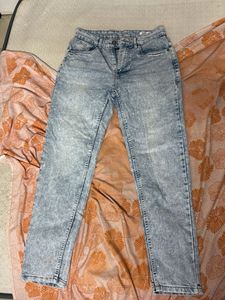 Acid Wash Straight Leg Jeans