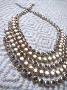 Necklace in black and white combination