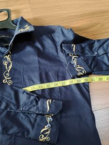 Embroidered Navy Blue Shirt