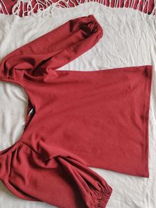 Red Puff Sleeve Top