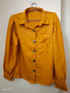 Women Regular Fit Casual Shirt With Puffed Sleeves