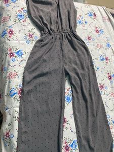 Grey Polka Dot Jump Suit Adjustable