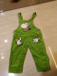 Cute Green Overalls with Monkey Applique