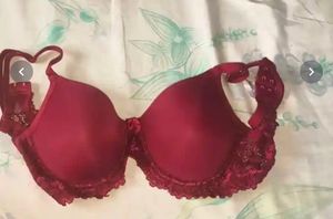Red Lace Trim Bra