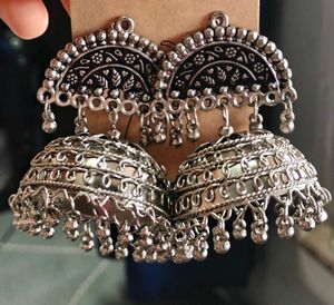 Exquisite Oxidized Silver Jhumka Earrings