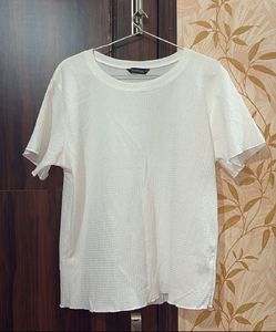 Women's White Textured Top
