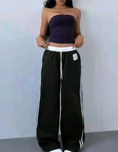 Y2K Style Wide Leg Track Pants