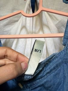Max Denim Crop Top with Tie Straps