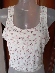 Cute Floral Print Crop Tank Top