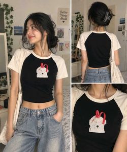 Cute Dog Graphic Raglan Tee