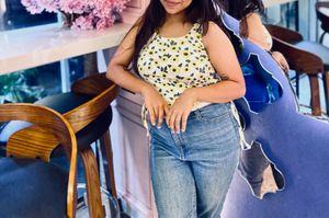 Sunflower Print Tank Top