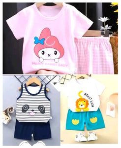 Kid's Cotton Blend Top and Bottom Clothing Set