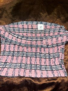 Pink Plaid Tube Top