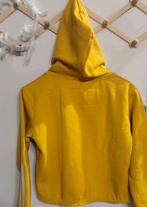 Mustard Hoodie with White Stripes