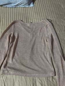 Sparkly V-Neck Long Sleeve Top