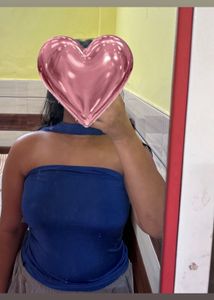 Blue Strapless Tube Top