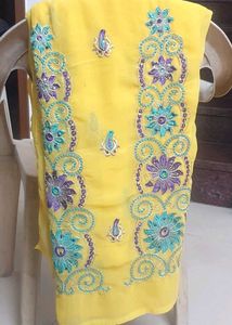 Yellow Embroidered Saree