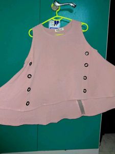 Stylish Pink Sleeveless Top with Eyelet Detail