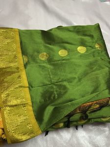 Green &amp; Gold Silk Saree
