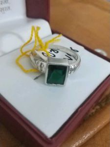 🆕Men's Ring real Silver with green stone