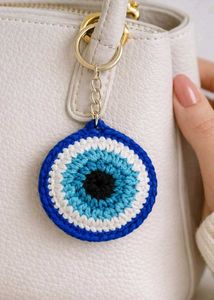 Crochet Evil Eye Keychain