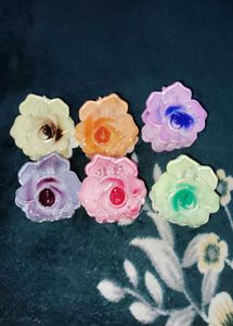 Pack Of 6 Floral Rose Hair Claw Clips