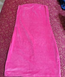 Hot Pink Velvet Tube Dress