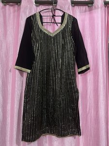 Elegant Black & Gold Kurta
