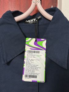Classic Navy Blue Collared Shirt