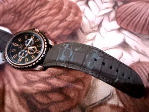 Men's Analog Watch with Brown Strap