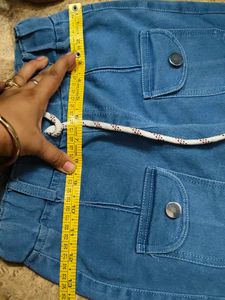 Blue Denim Cargo Pants for Girls