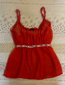 coquette red bow camisole