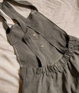 Plaid Shortalls Jumpsuit