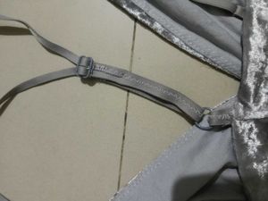 Gray velvet bralette bra